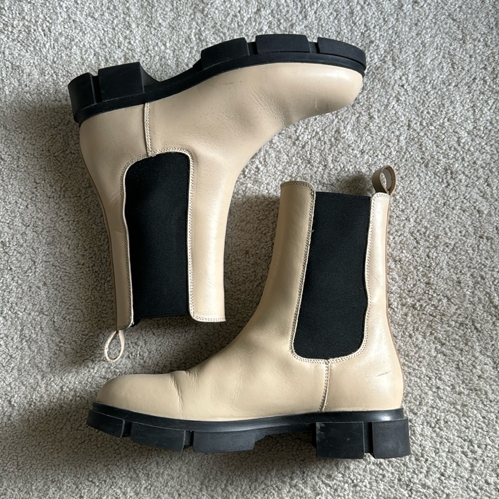 Avellini leather Chelsea Moto boots size 39